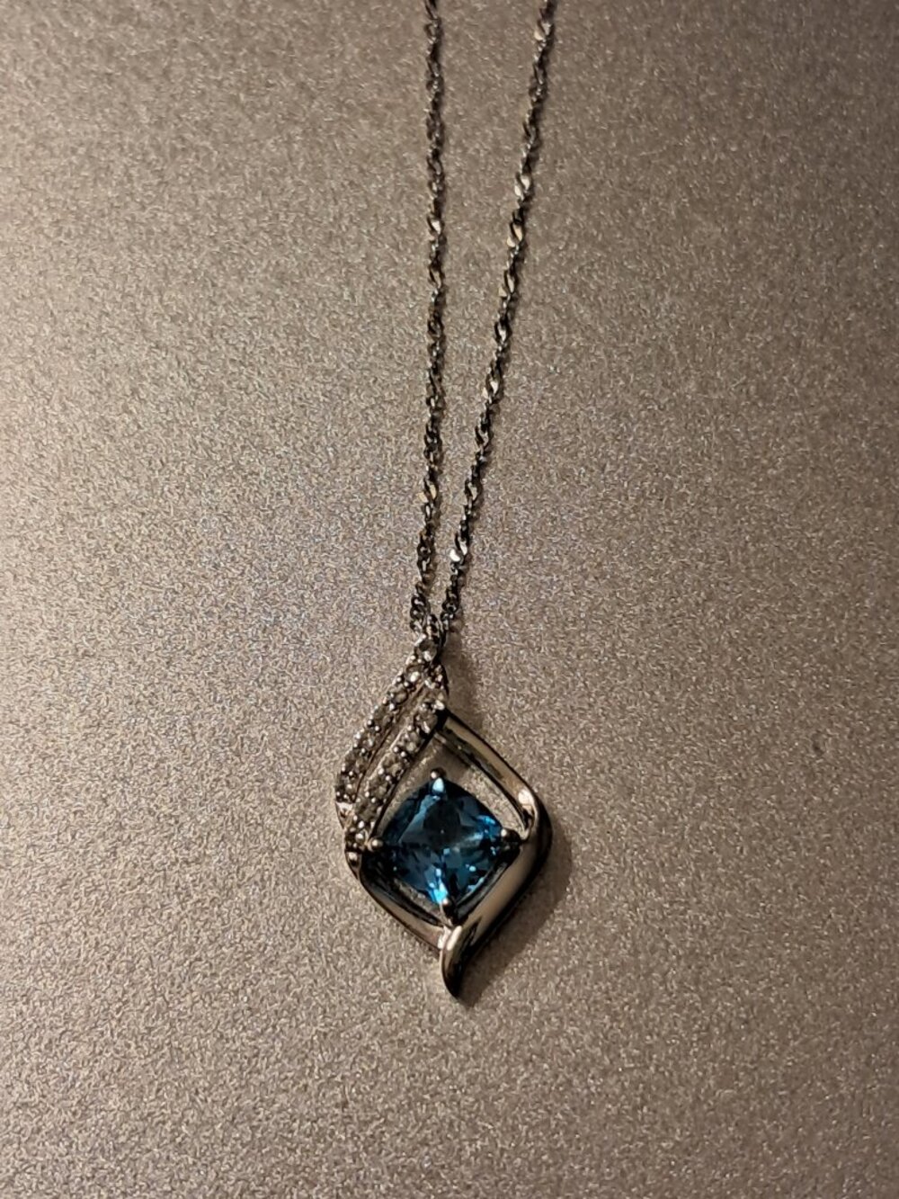 Kay Jewelers Sterling Silver Necklace with Blue and White Topaz